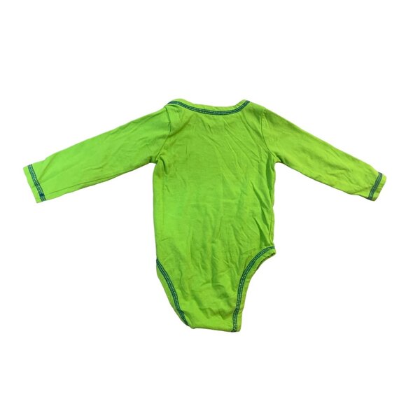 Puma Varsity Baby Infant size 12 months Neon Green Long Sleeve 48 1 Piece Bodysu - Picture 3 of 3